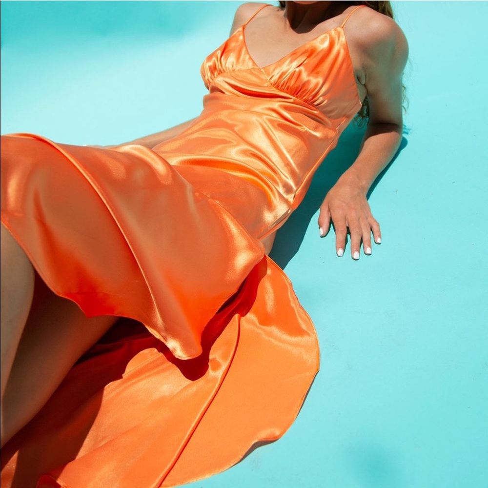 The Line by K Allegra Orange Satin Dress